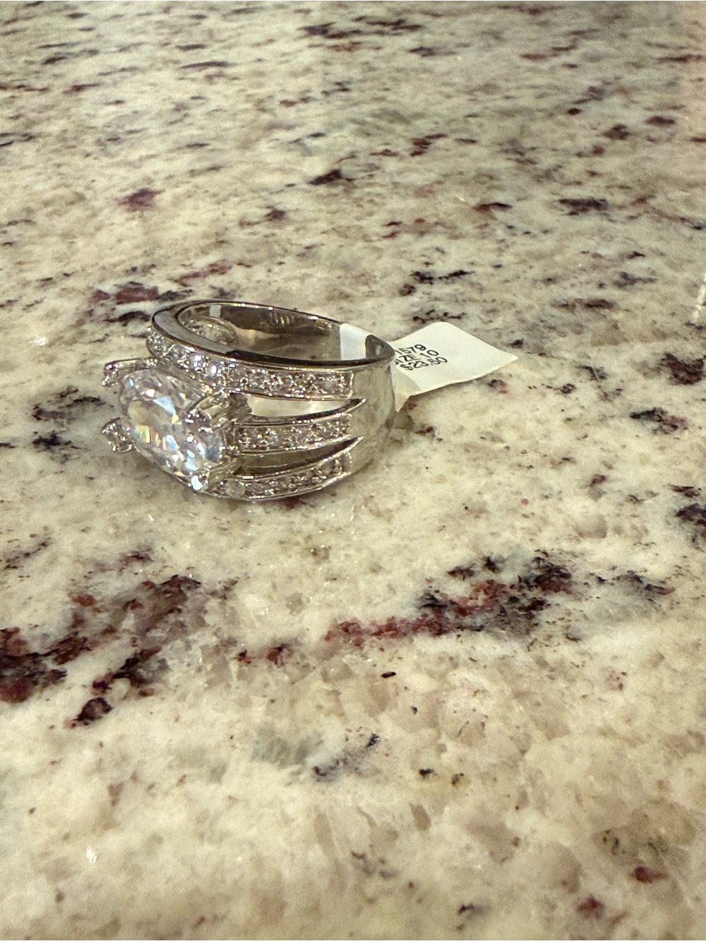 Sterling Silver Cubic Zirconia Multi-Row Statement Ring - White